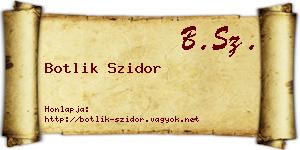 Botlik Szidor névjegykártya